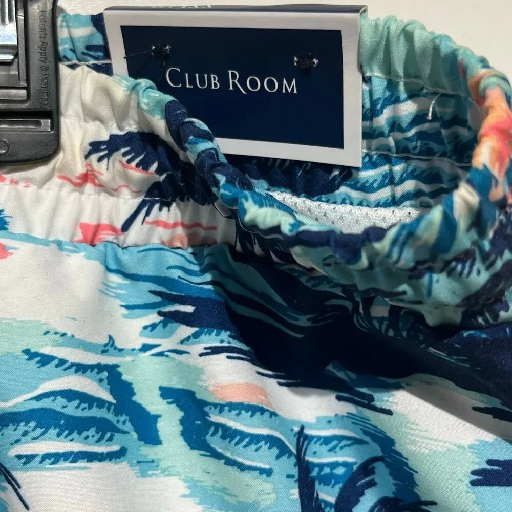 Club Room Men's‎ Multicolor Tropical Quick Dry Drawstring Swim Trunks XXL NWT